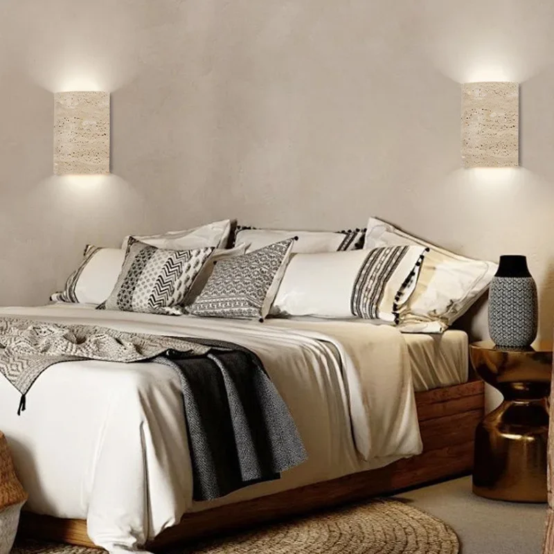 LED Natural Stone Wall Light Modern Art Room Decoration Wall Lighting Bedroom Home Background LED Simple Wall Lamp Night Light