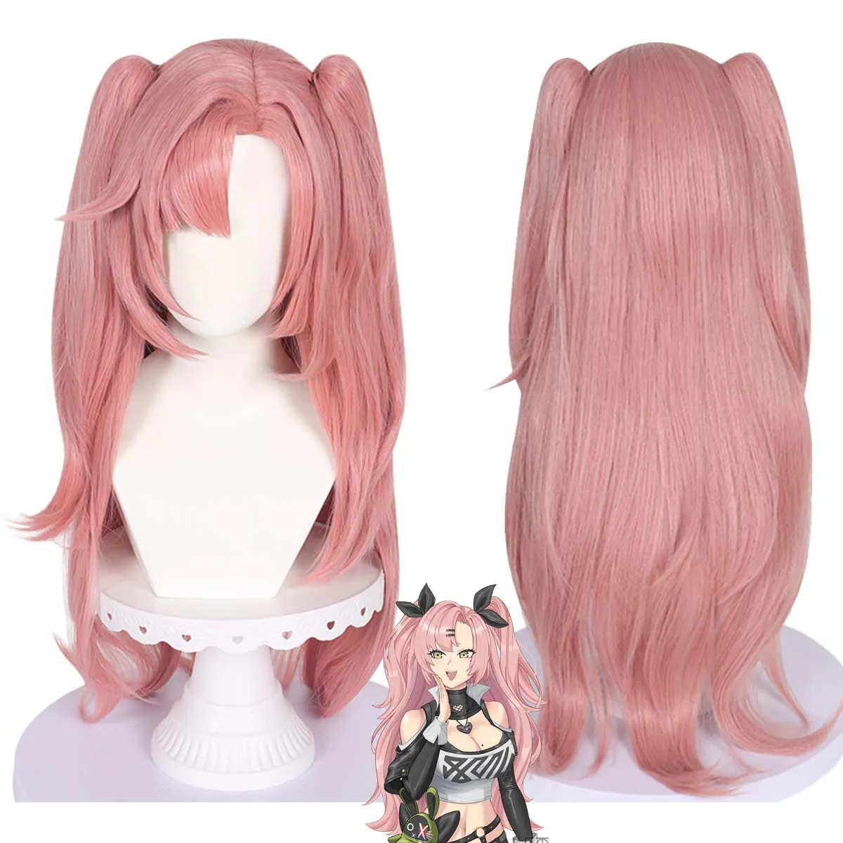 

Women Game Cos Zenless Zone Zero Nicole Demara Cosplay Pink Long Wig