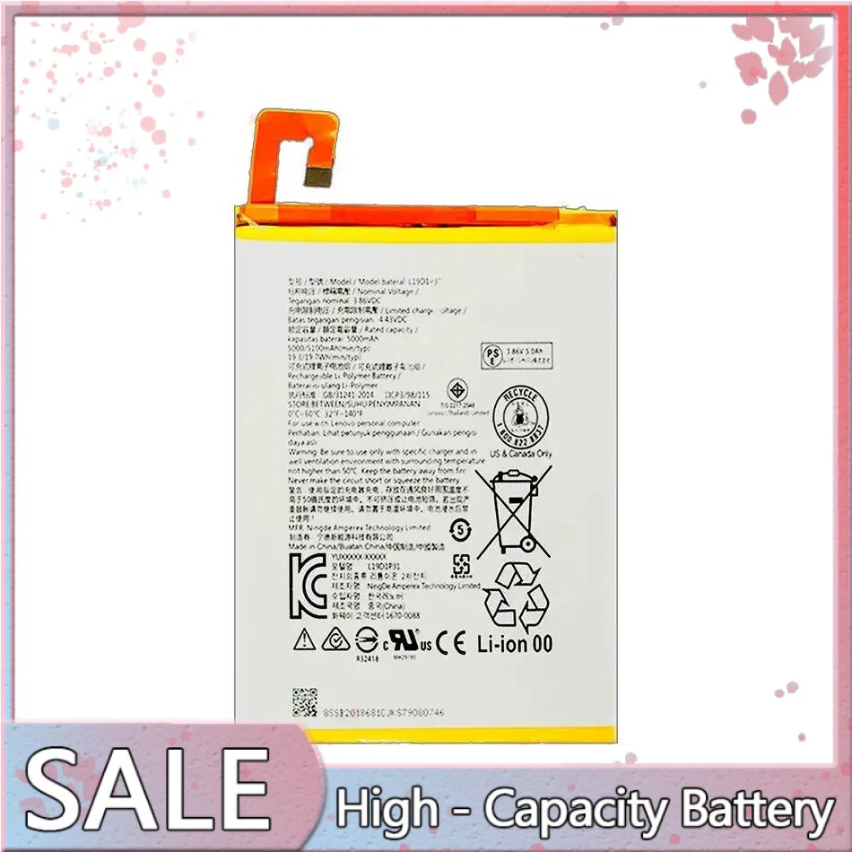 

L19D1P31 For Lenovo Tab M8 TB-8505F M N I Fast Charging 5000mAh Reliable Replacement Tablet Battery