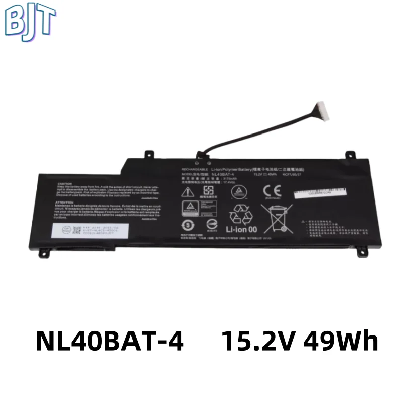 

15.2V 49Wh 3175mAh New 41CP7/60/57 NL40BAT-4 Laptop Battery for Clevo NL51NU NL41MU For Machcreator-A 15.6" Young 15 NKNL52RU