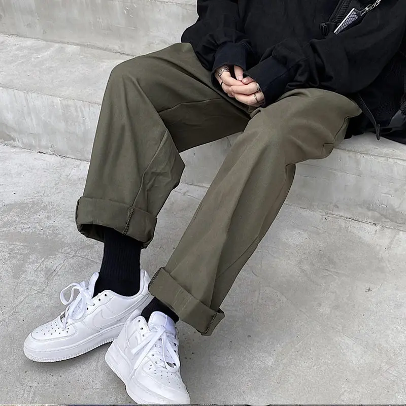 Casual Pants Women Wide Leg Loose All-match Japanese Style Students Ankle-Length Trousers Simple Drawstring Daily Summer Cozy