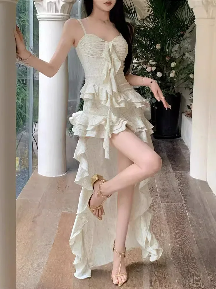 

Длинная юбка с v-образным вырезом в форме лотоса Le, женское уличное платье с высокой талией, ультрамягкое платье из полиэфирного волокна, летнее платье