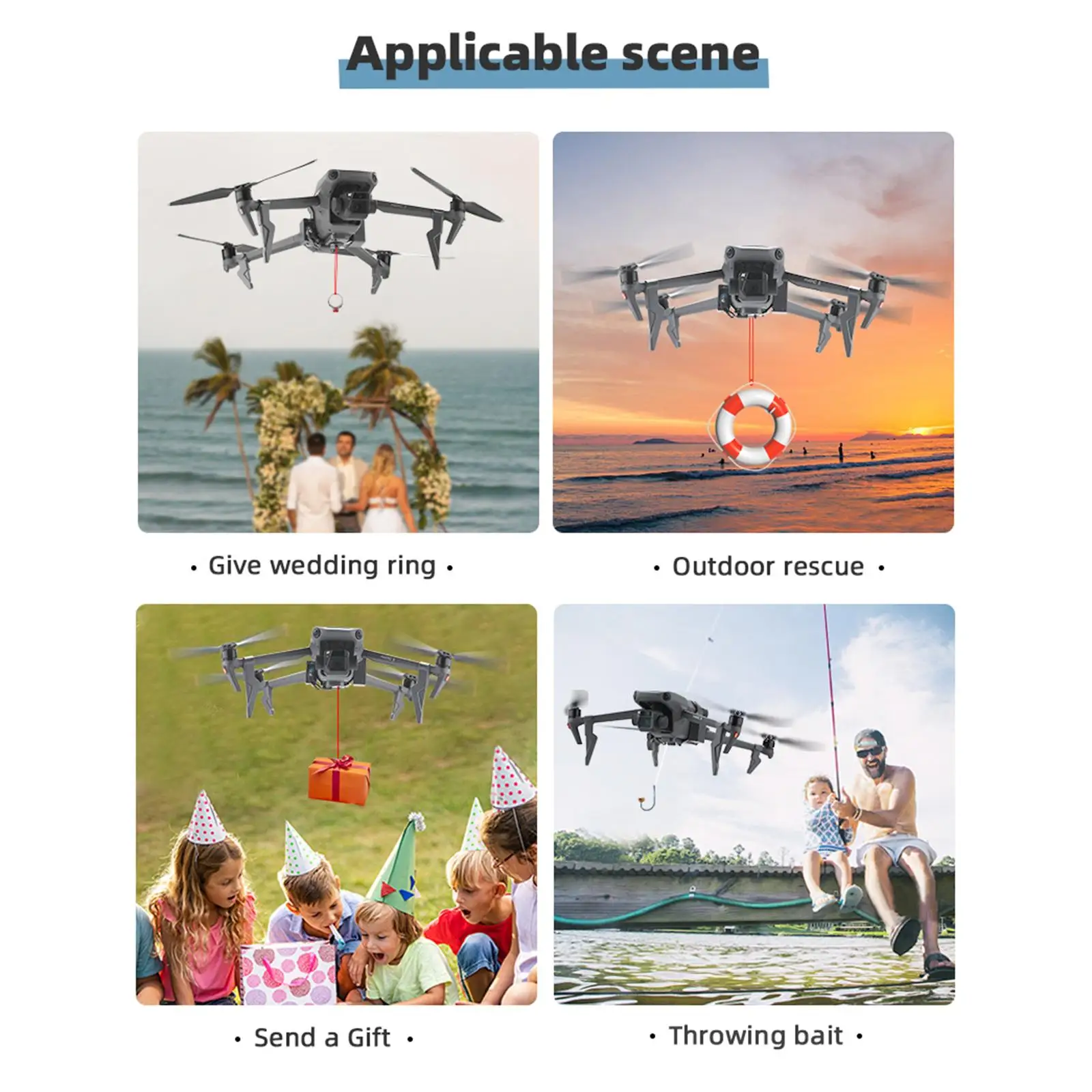 

Устройство для сброса груза (Airdrop) для дрона Mavic 3: Простая установка, быстрое сбросание, легкий вес