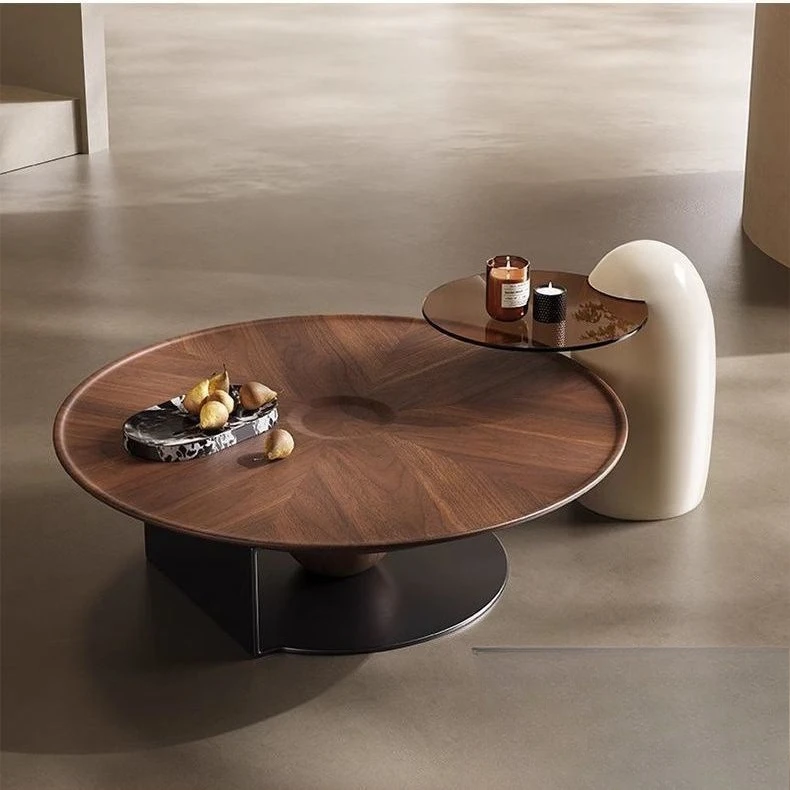 

Light luxury minimalist round flying saucer coffee table small apartment modern living room coffee table designer Italian Chines
