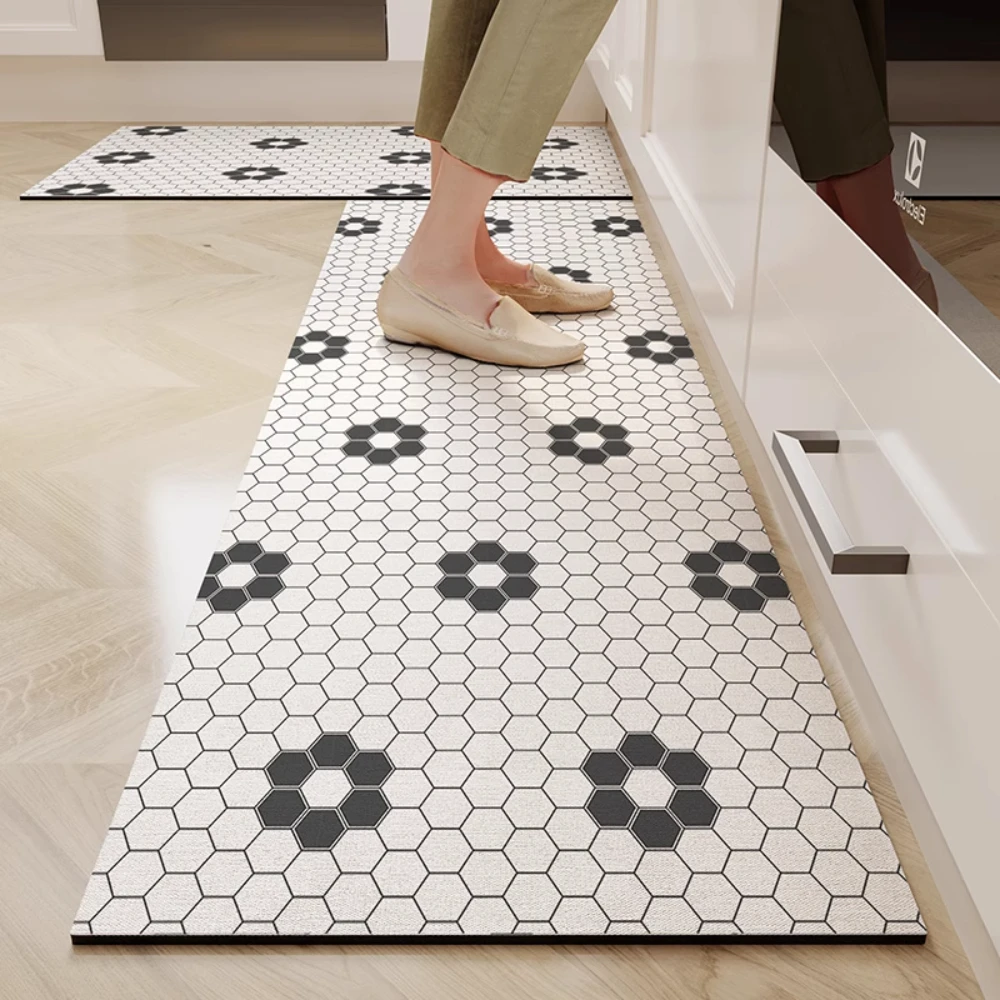

VIKAMA Kitchen Floor Mat and Bedroom Living Room Long Bedside Area Rug also Hallway Soft Washable Carpet with Anti Slip for Bath