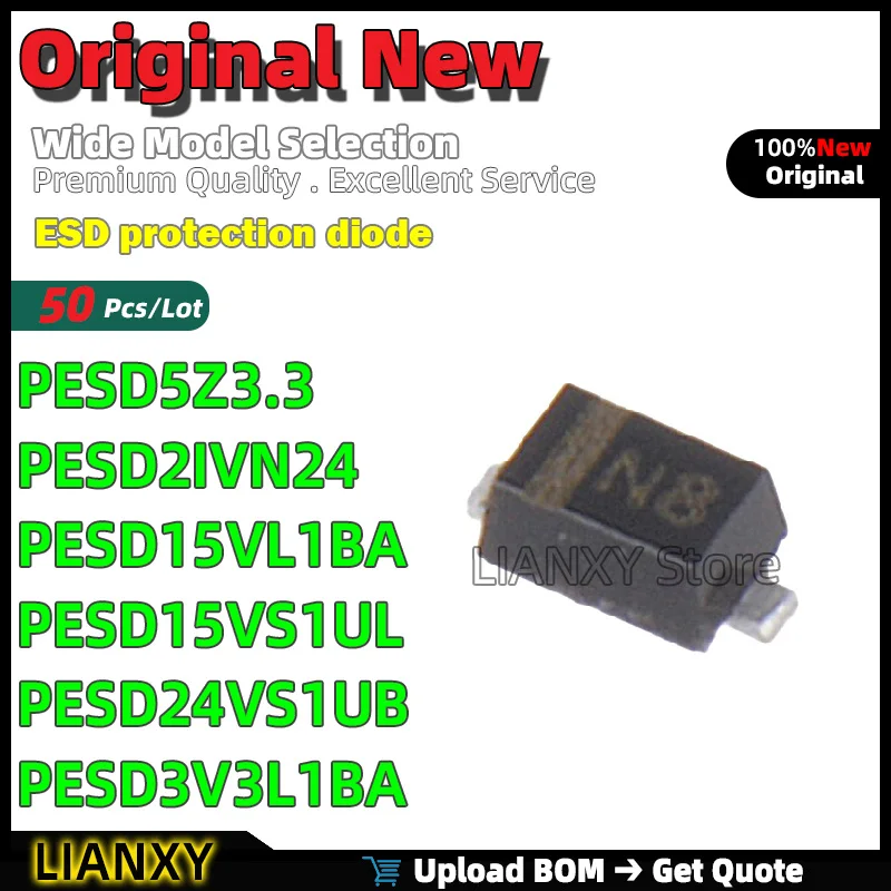 50Pcs SOD-323 PESD5…