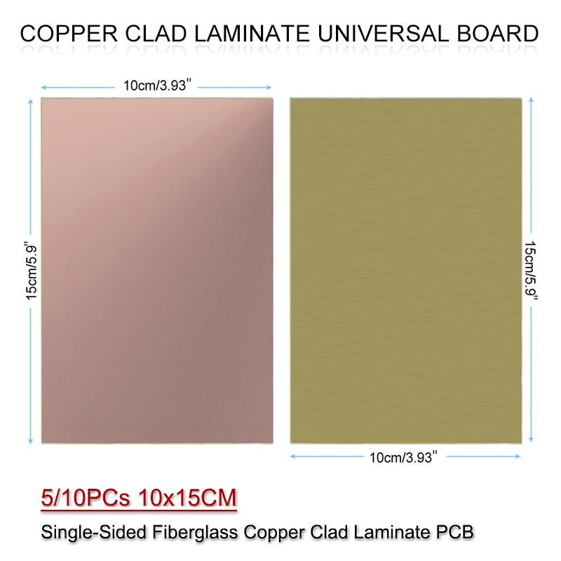 5/10PCS PCB 10x15CM Fibra di vetro FR-4 Piastra placcata in rame su un solo lato Kit di saldatura elettronica fai da te Circuito laminato per Arduino