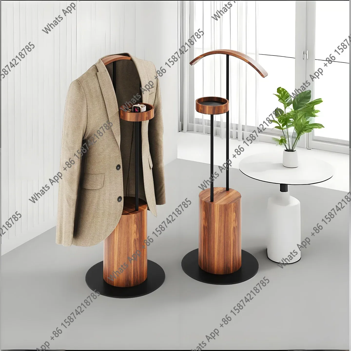 

X65 Solid Wood Style Simple Retro Bedroom Removable Coat Rack In The Corner Of The Living Room Clothing Store Premium Floor Rack