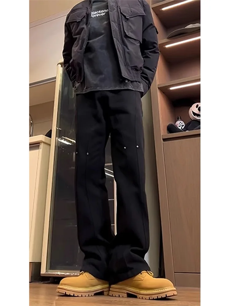 

Мужские джинсы Bla Workwear: весенне-осенние, в стиле High Street, зауженные, с легким расклешением, прямые, модные, для молодежи