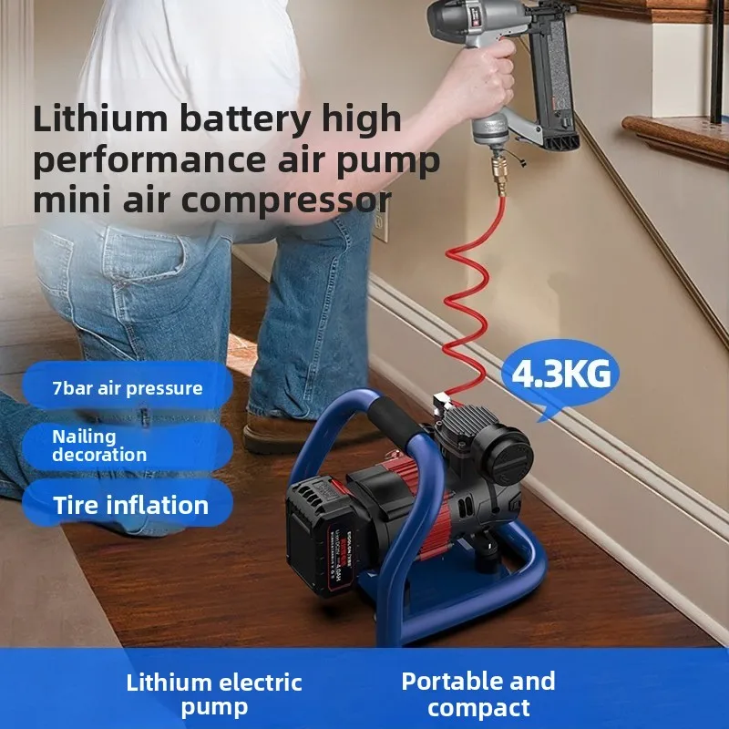 Lithium Battery Small Air Compressor Mini Pump Portable Compressor Automobile Pump Woodworking Pump