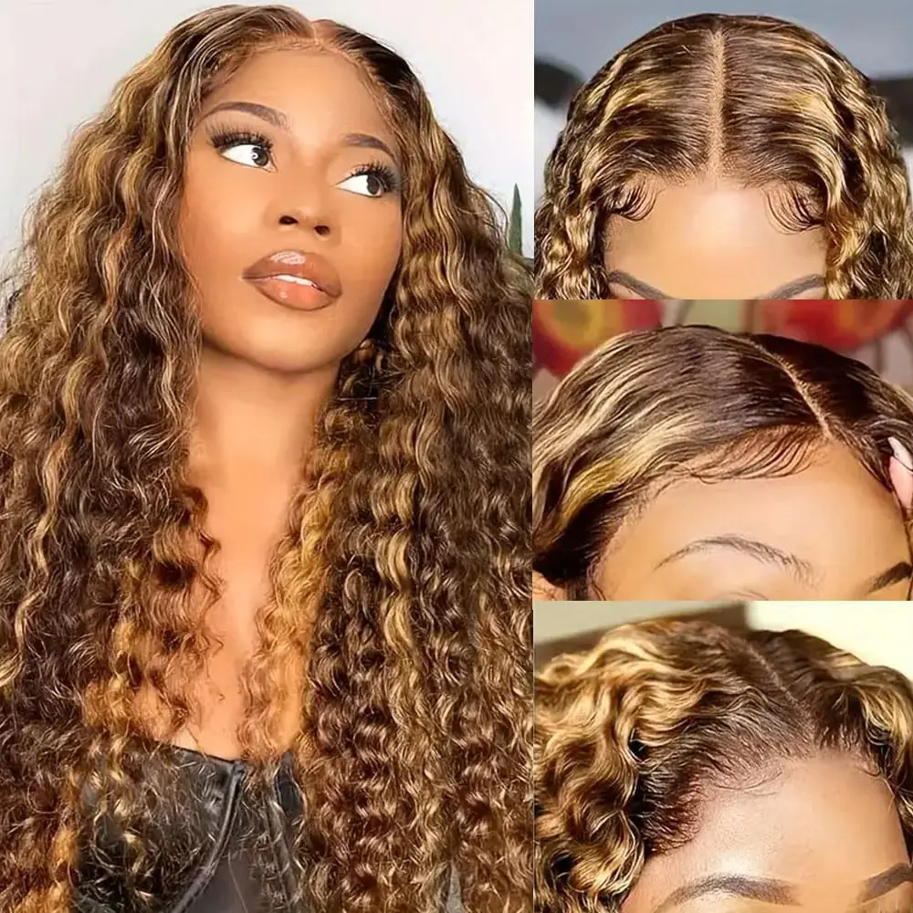 

5*5 P4/27 Honey Blonde Lace Frontal Wigs Human Hair 200 Density HD Lace Front wigs Human Hair Wig Pre Plucked with Baby Hair