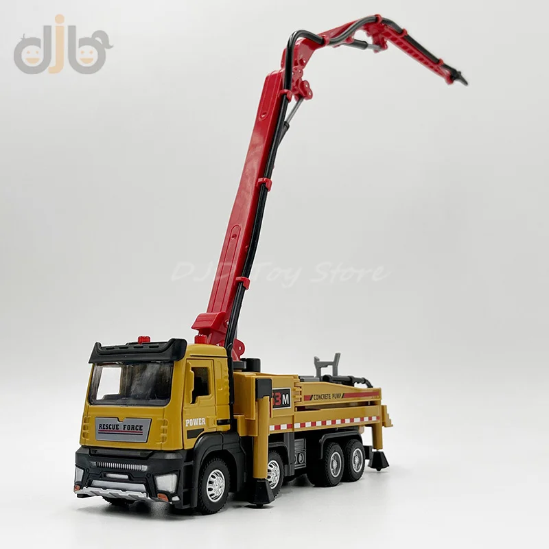 Diecast Truck Model Toy Concrete Pump Truck Pull Back With Sound & Lights