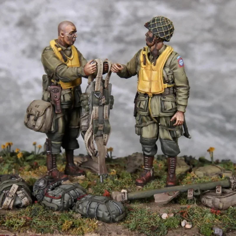 Analyste de construction de figurines en résine, jouets militaires historiques, échelle 1/35 S. 2 soldats non assemblés et non peints, 978A