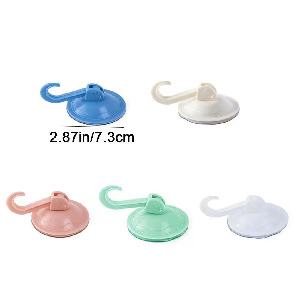 Round Vacuum Suction Cup Hook Colorful Self Adhesive Wall Strong Suction Cup Hook Punch-free Waterproof Clothe Hangers Home