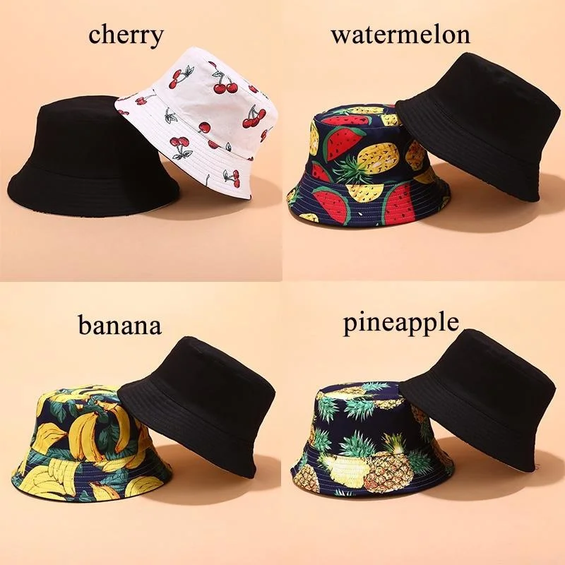 Printed Fruit Pattern Fisherman Hat