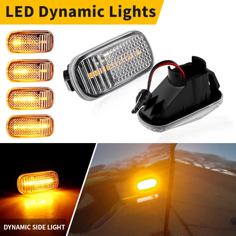 

2Pcs Smoked/Clear Lens For Honda Accord CR-V HR-V Civic Fit/Jazz Acura LED Dynamic Blinker Side Marker Turn Signal Lights Lamp