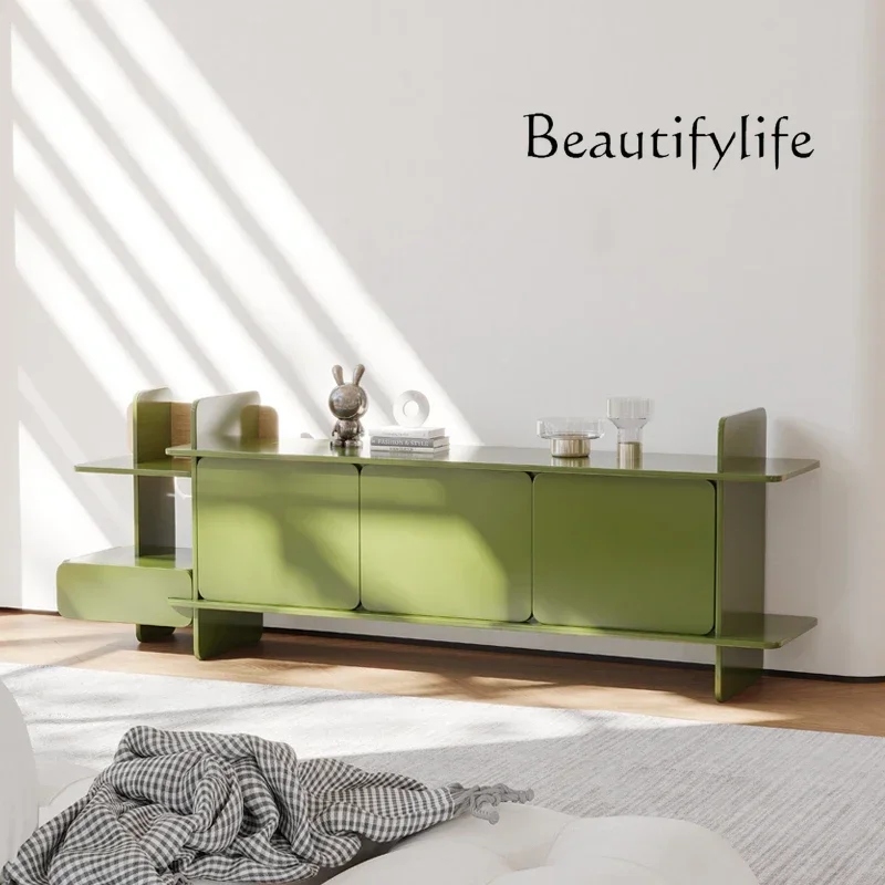 

LXItalian light luxury solid wood TV cabinet minimalist floor cabinet living room simple luxury video cabinet simple modern styl