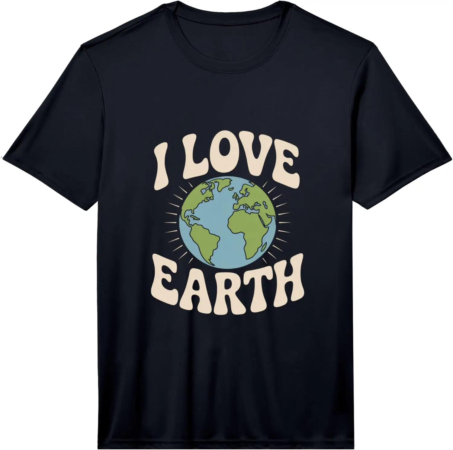 Mens I Love Earth Planet Conservation Awareness Performance T-Shirt 100% Cotton Trendy Y2K Short-Sleeve Tee – Soft, Quick-Drying, & Moisture-Wicking; Ideal for Sports or Casual Wear; Great Gift for Christmas or Halloween. Environmental.