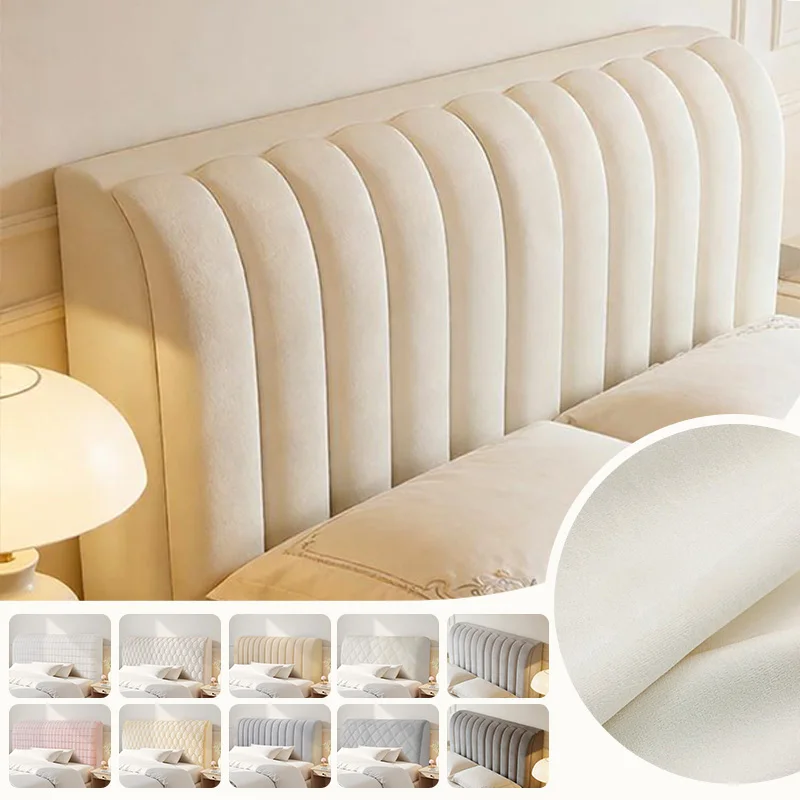 Thick Full Wrapped Headboard Slipcover Soft Pack Anti-Collision Backrest Protector Dustproof Cover For Bedroom Bedhead Decor