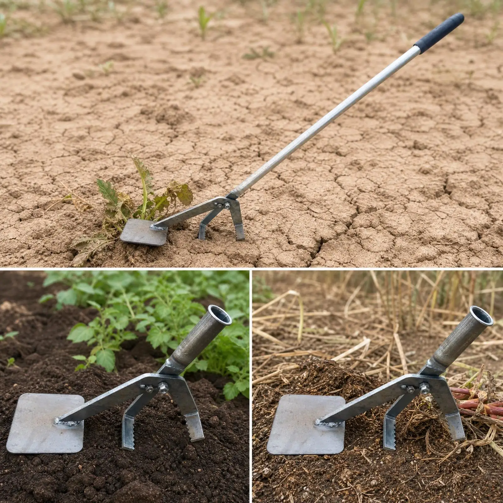 Heavy Duty Steel Crop Pulling Implement Stalk Puller Weed Extractor Tool for Soft Soil Farm Garden Root Remover