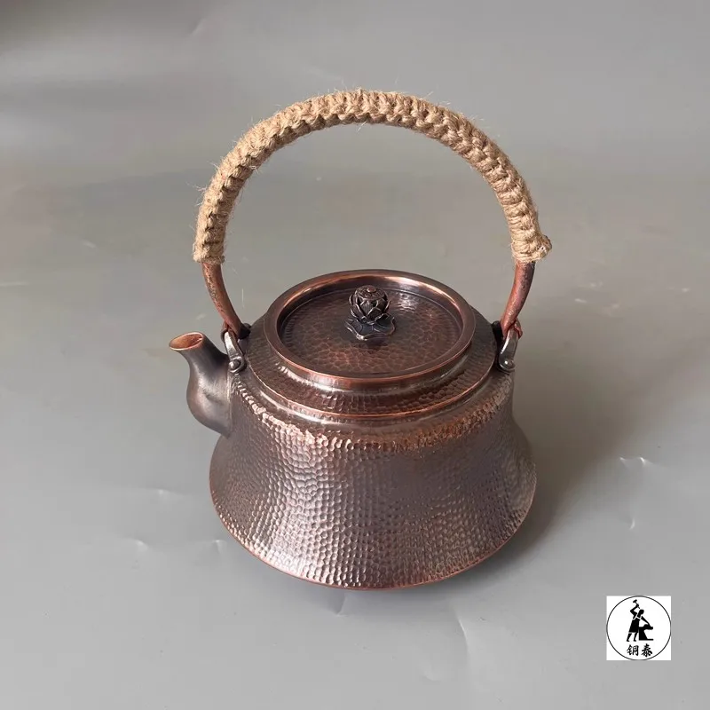 Pure Copper Teapot Milk Pot Handmade Hammered Water Kettle Retro