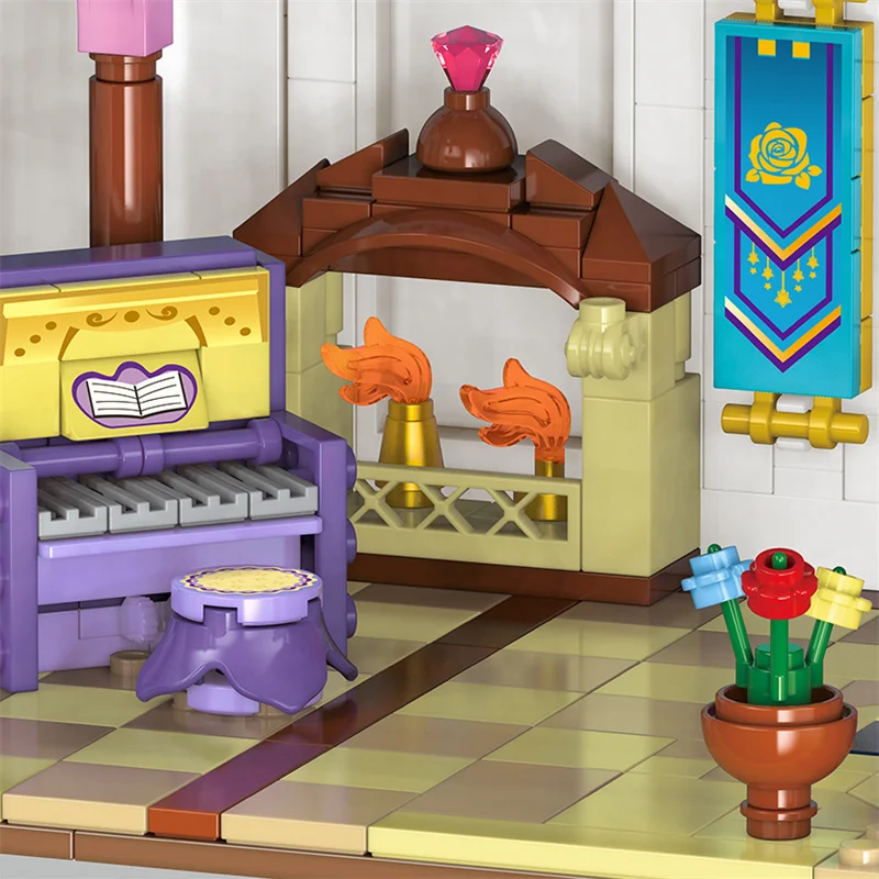 Mädchen Prinzessin Schloss Bausteine Street View Baum Haus Blumenpark Wohnkultur Kinder Ziegel Spielzeug für Kinder Weihnachten Geschenk