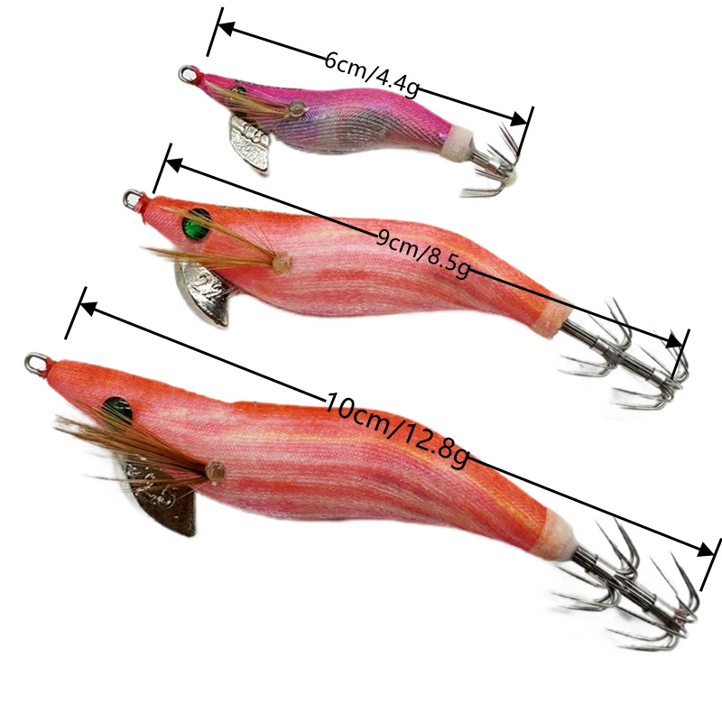 1.8# 2.2# 2.5# Squid Jigs Squid Lure Toto sutte Shrimps With Squid Hook Jigging Baits Sea Fishing Octopus Lures Egi