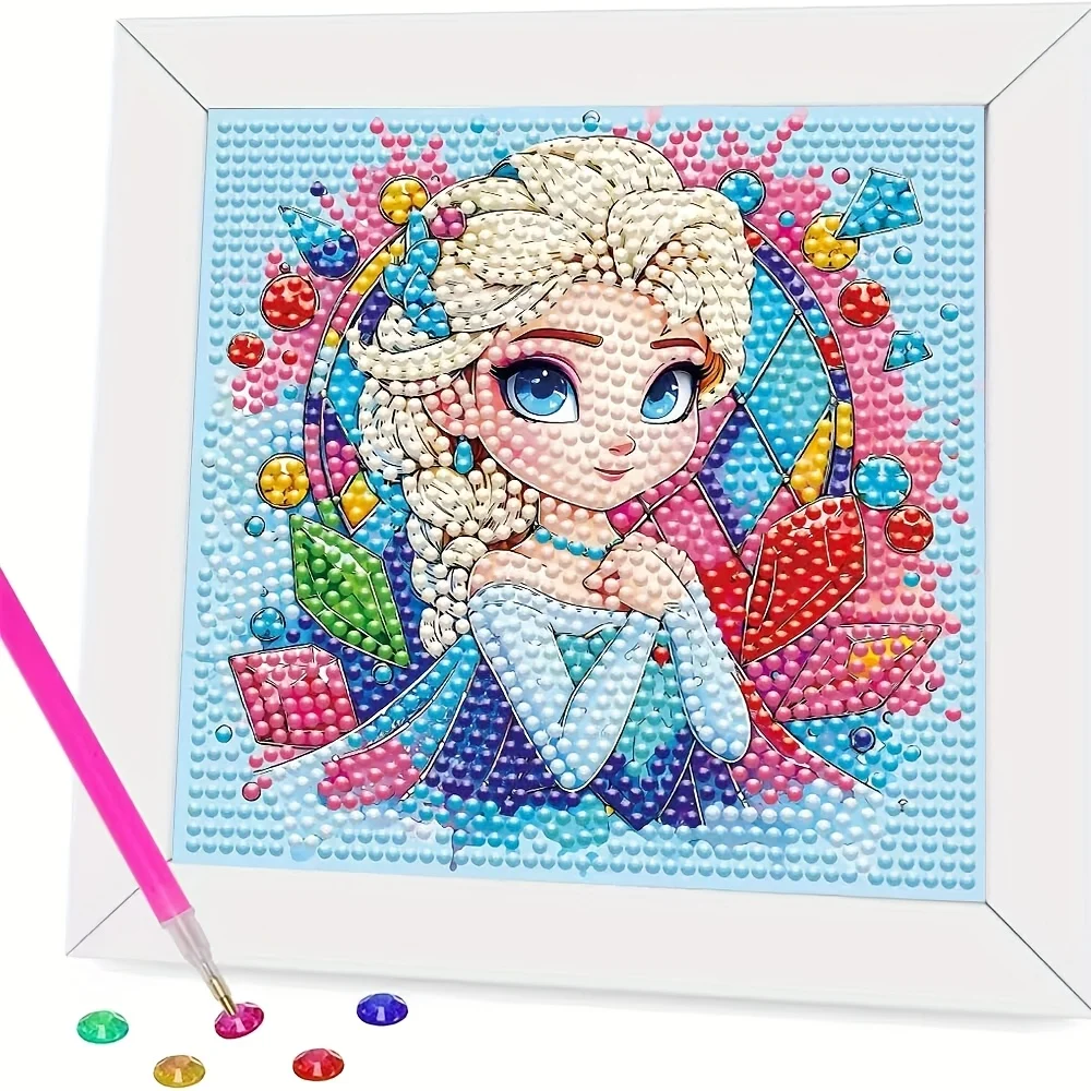 1 szt. Zestaw do malowania diamentami 5D DIY Disney Stitch z narzędziami, ręcznie robiona diamentowa grafika DIY, relaksująca sztuka, dekoracyjny prezent na święta