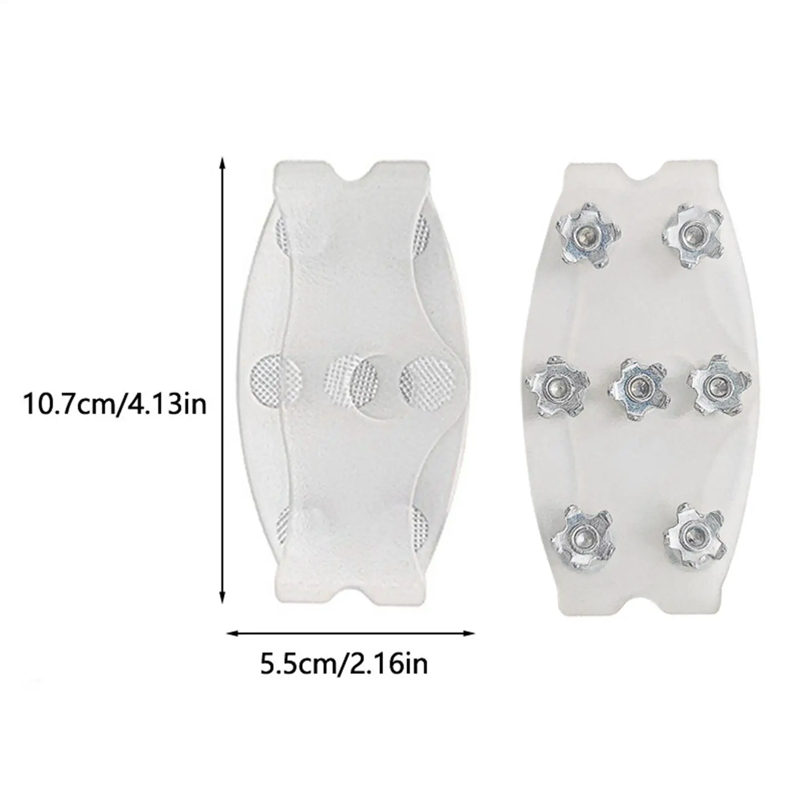 7-Tooth Translucent Ice Cleats Flexible Traction Spikes Shoe Covers Clear Crampons for Men Women Hiking Walking Running