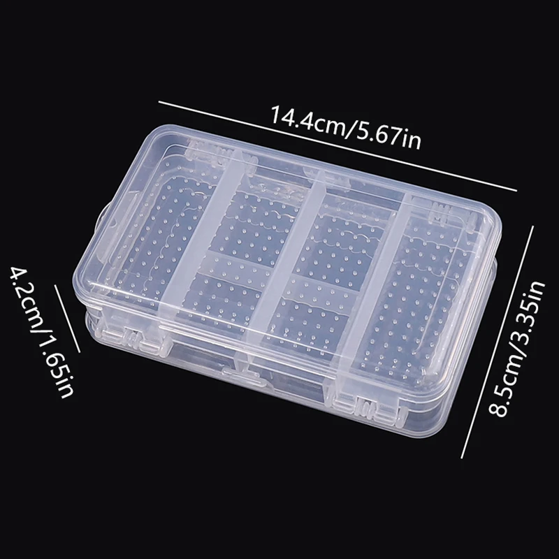 Double-Layer 10 กริด Nail Art Organizer กล่องเครื่องมือสี่เหลี่ยมผืนผ้าพลาสติกกล่องลูกปัดคลิปคอนเทนเนอร์เล็บ Salon