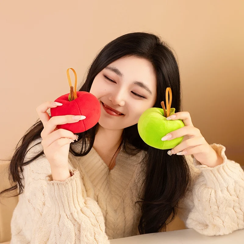 

Chinatown Lucky Fruit Apple Ping An Fruit Plushie Toy 7cm Cute Dopamine Apple Pendant Keychain Bag Car Decor Xmas Gift Deocr
