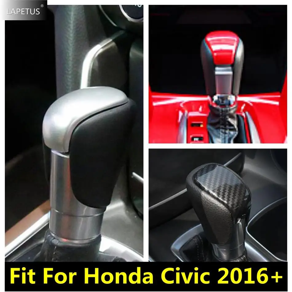 

Carbon Fiber / Red / Matte Auto Gear Shift Shifter Head Knob Decor Cover Trim For Honda Civic 2016 - 2020 Interior Accessories