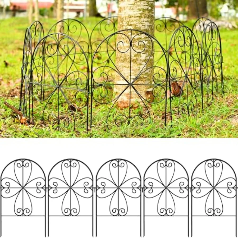 

Садовое ограждение-барьер от животных, 20 панелей, 12 дюймов (Ш) x 24 дюйма (В), нержавеющая декоративная металлическая сетка для клумб и грядок