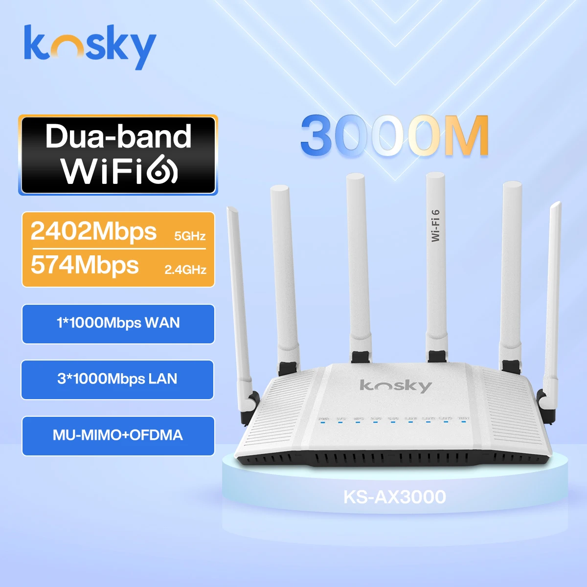 

Беспроводной маршрутизатор Wi-Fi6, 802.11ax, AX3000, двухдиапазонный, дальнее покрытие, парническое управление, для дома и SOHO, вилка европейского стандарта