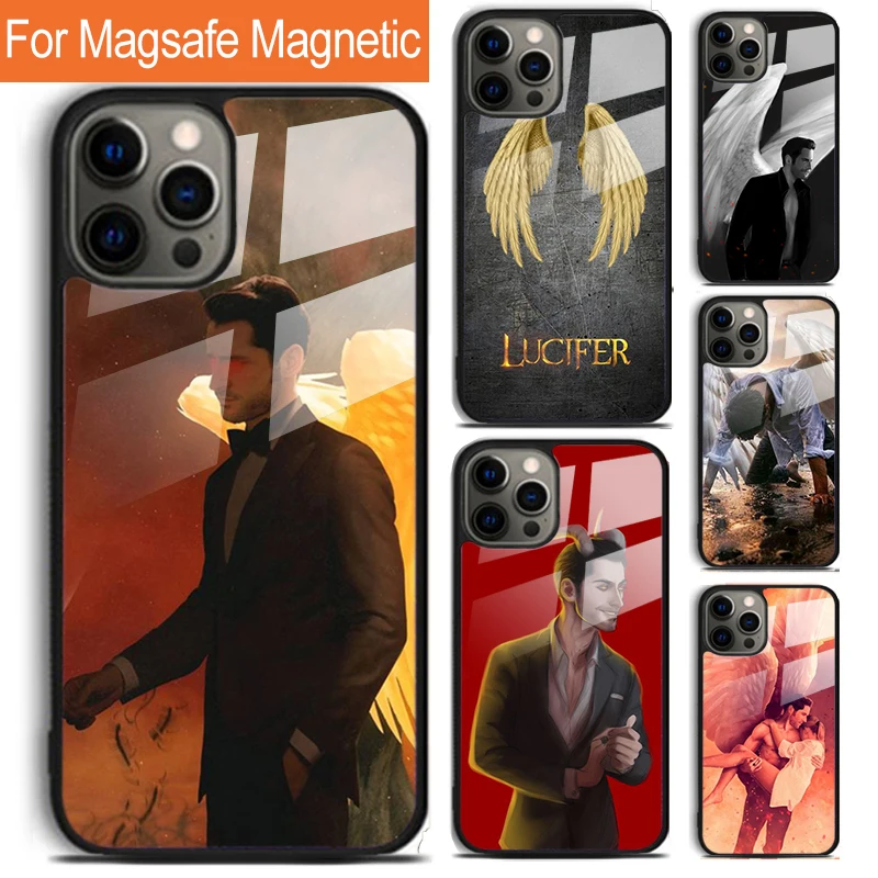 American TV Series Lucifer Angel Phone Case For iPhone 16 15 14 13 12 11 Pro Max Plus Magsafe Magnetic Wireless Charging Cover