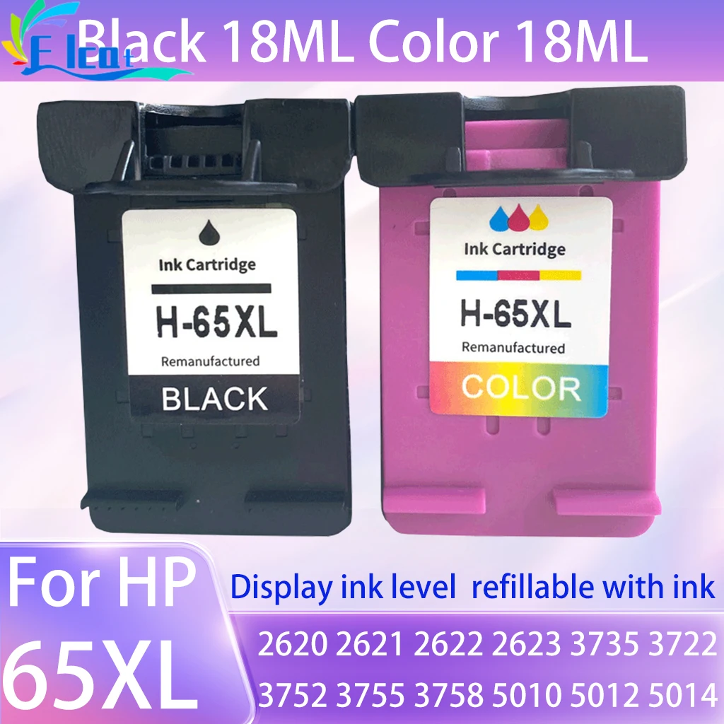 

Восстановленный картридж для HP 65XL для HP65 65 XL для HP DeskJet 3700 3752 3755 3772 2652 2600 2625 Чернильный картридж для принтера