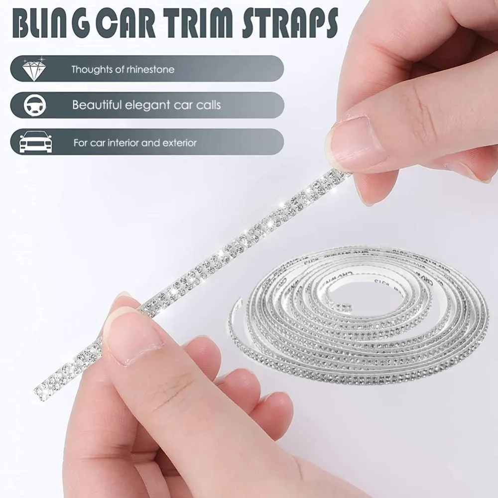 Universal Crystal Diamond Car Molding Trim Strip 5M Flexible Car Bling Decoration Auto Interior DIY Car Decorative Stickers