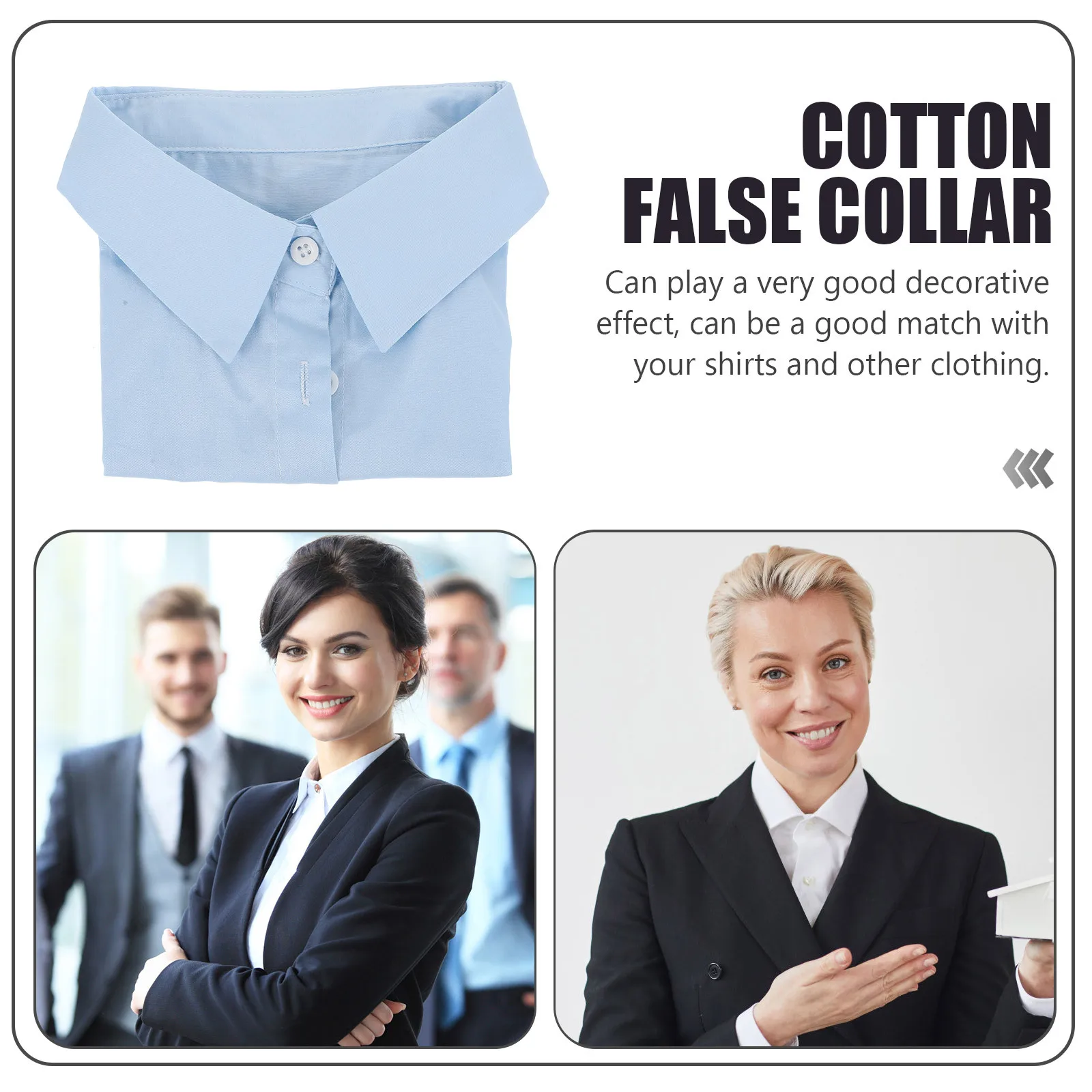 SHINEOFI Women's Detachable Cotton Fake Shirt Blouse for Sweaters Layered Look Fashion Accessory