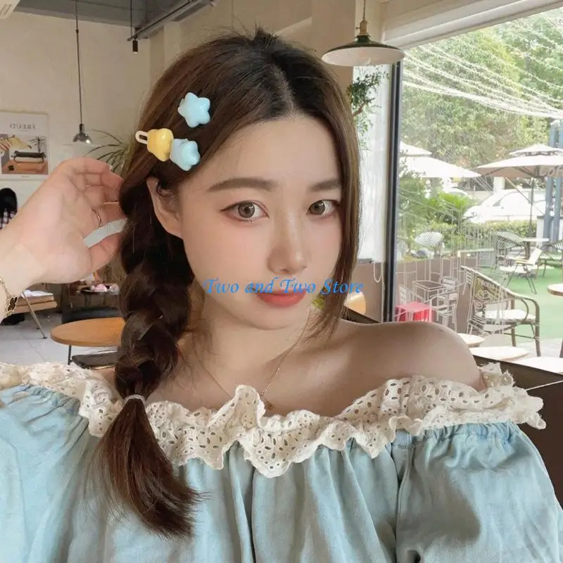 HX6F Jepit Rambut Bentuk Bintang Lucu Jepit Rambut Bebek Remaja Jepit Rambut Warna Permen