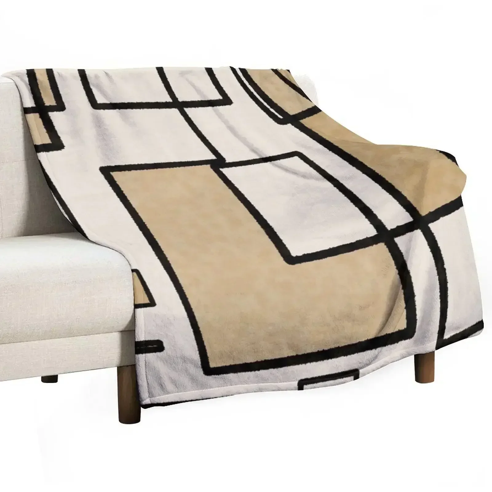 Piet Composition - Mid-Century Modern Minimalist Geometric Abstract Throw Blanket decorative Softest Blankets