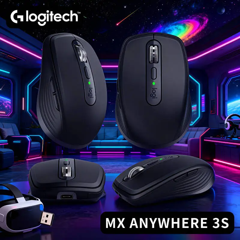

Logitech MX Anywhere 3S Wireless Bluetooth Mouse 8000 DPI Silent Buttons Ergonomic Rechargeable for Mac Laptop Office Work