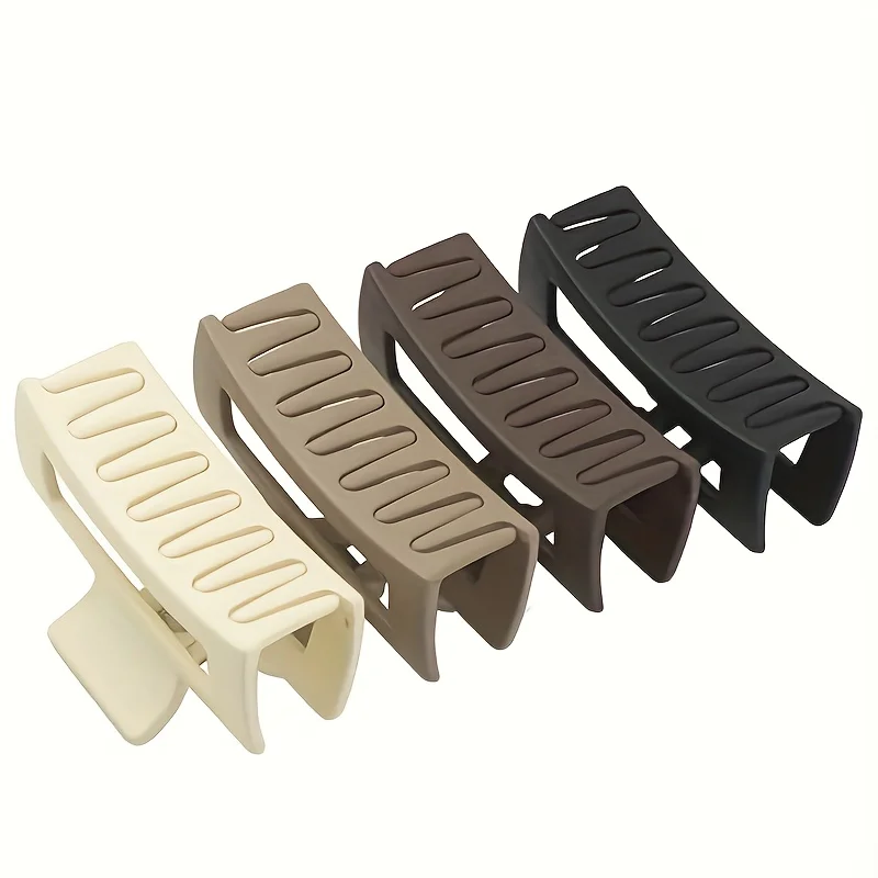 4 pinzas rectangulares para el cabello para mujeres y niñas, con garras antideslizantes aptas para cabello fino y grueso. Las mandíbulas cuadradas proporcionan
