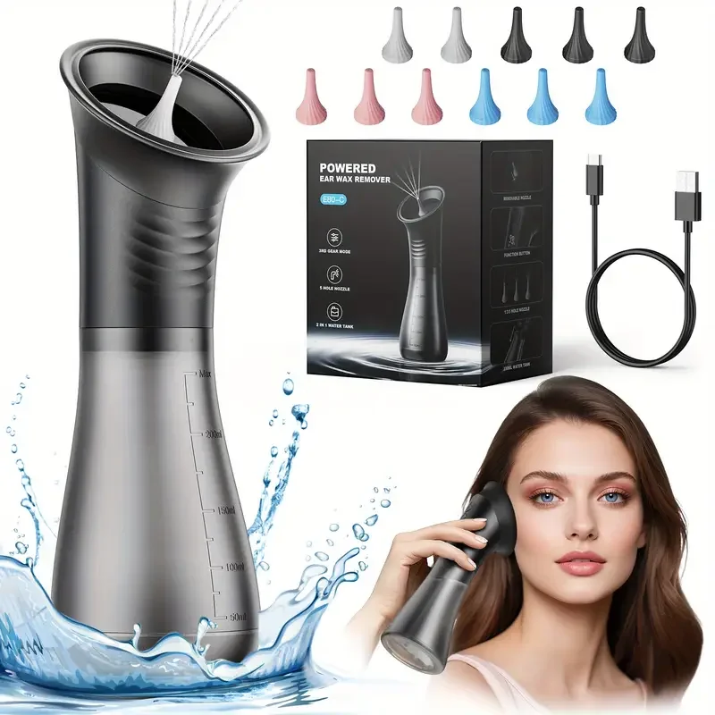 

3 Pressure Modes Ear Wax Removal Electric Ear Cleaning Kit Effective & Safe Ear Cleaner Irrigation Flushing System for Ear Wax