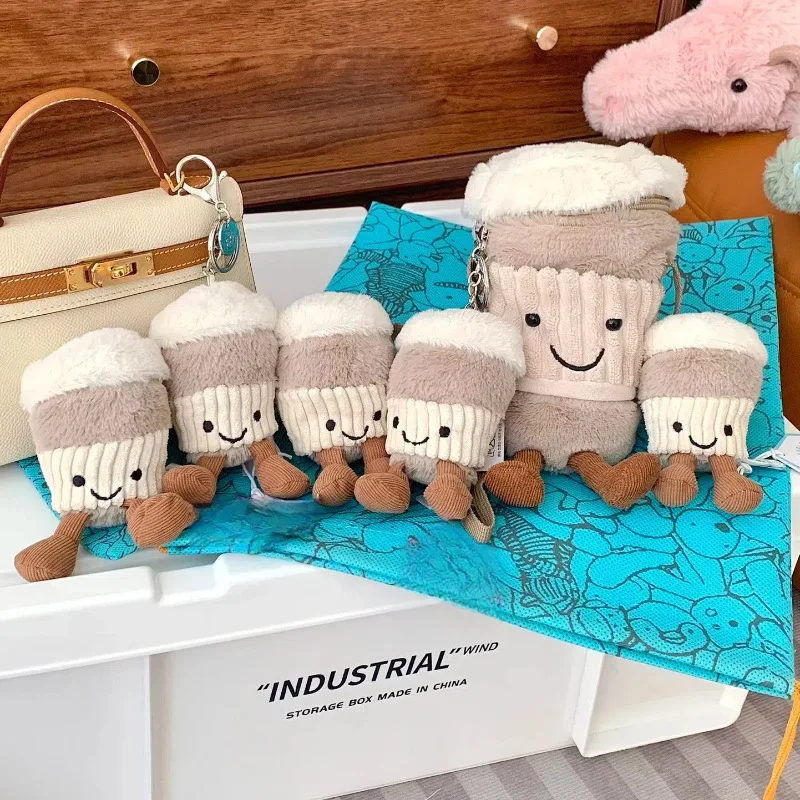 Adorable Plush Toy Keychain Coffee Cup Hanging Doll Cute Companion Bag Doll Soft Stuffed Animal Keychains For All Ages