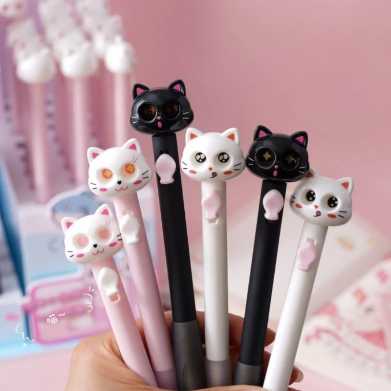 36pcs-lot-creative-cat-press-gel-pen-cute-05mm-black-ink-neutral-pens-for-writing-office-school-supplies
