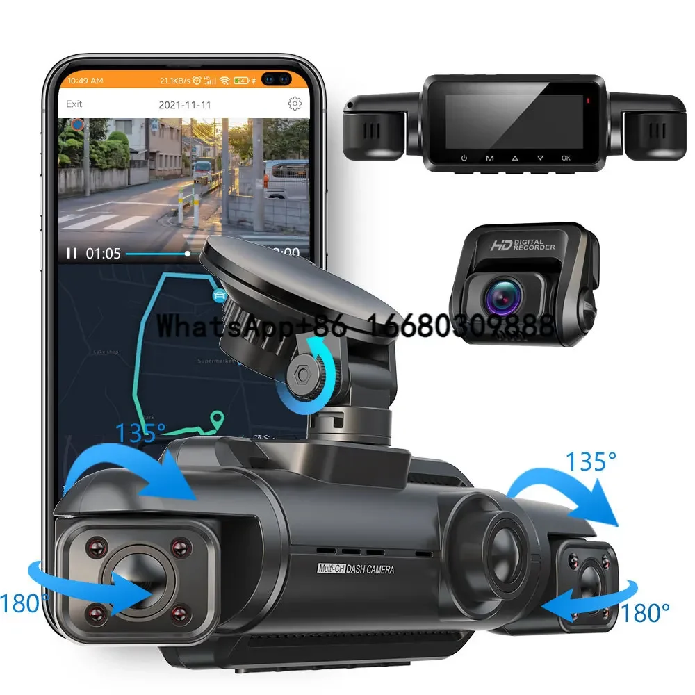 AD365 FHD 1080P Stream 4 Channel Dashcam Wifi Gps Car Vehicle Dvr Front and Back Dash Cam Cameras For Car