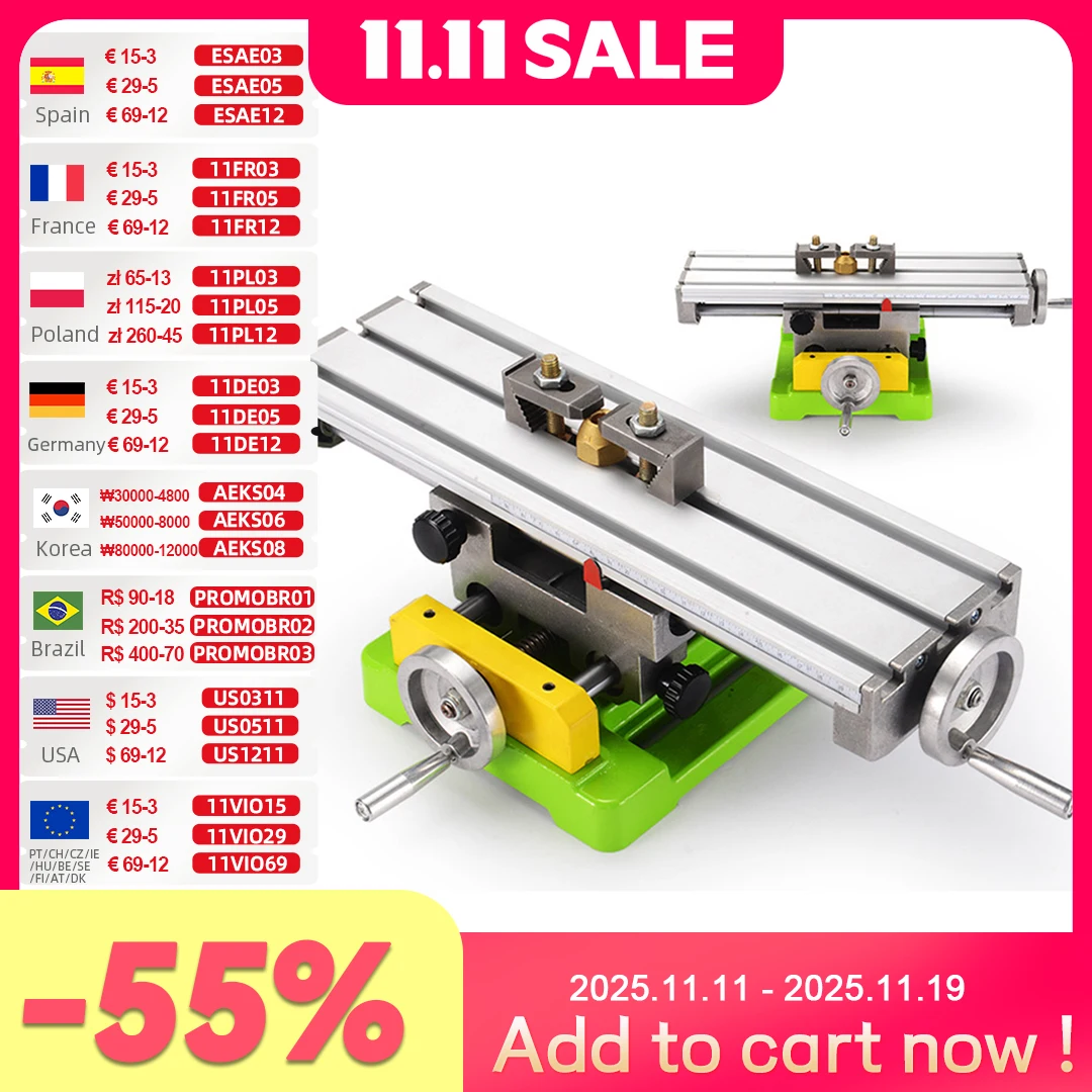 

ALLSOME MINIQ Multifunction Drill Vise Fixture Working Table Mini Precision Milling Machine Worktable