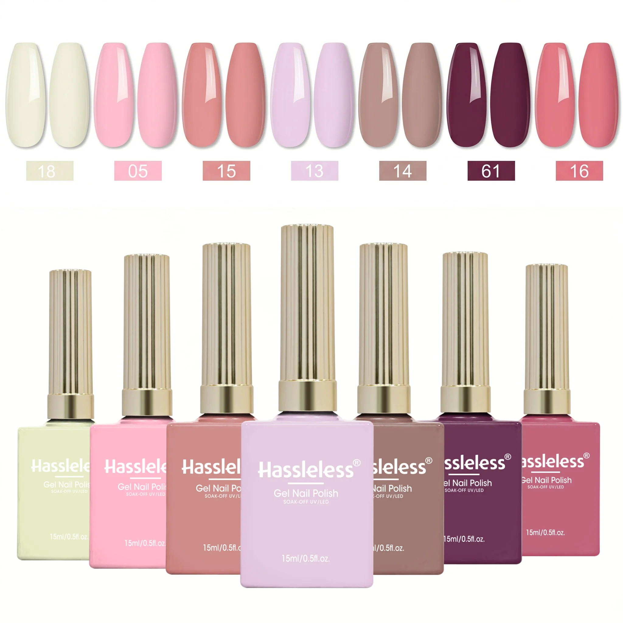 Hassleless 7Pcs Nail Polish Gel for All Seasons 0.5 oz Women's Nail Art Tools Atmosphere-Creating Nail Art