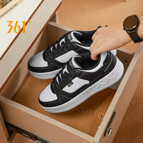 남성용 캐주얼 신발, 두꺼운 밑창 가죽, 신축성 미끄럼 방지, 발수 스케이트보드, 남성 스니커즈, 361 도, 가을, 신상 672446617 