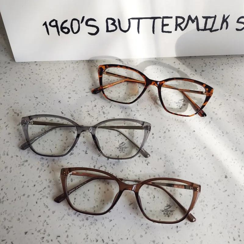 New TR Anti Blue Light Glasses Women's Optical Spring Foot Glasses Large Frame Transparent Glasses Men Fashion Glasses